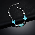 Womens bracelet with small crosses Silver nz