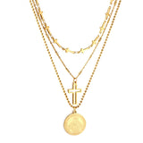 Women’s Catholic cross necklace Gold nz