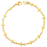 Women’s cross discreet bracelet Gold nz