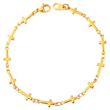 Women’s cross discreet bracelet Gold nz