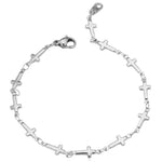 Women’s cross discreet bracelet Silver nz