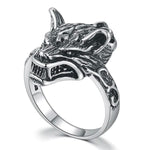 Women’s silver wolf ring 54 mm nz