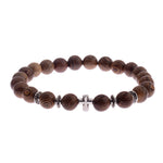 Wooden bracelet with cross Silver nz