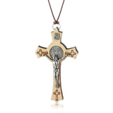 Wooden Christian cross necklace nz
