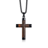 Wooden cross necklace Black nz