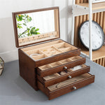 Wooden Jewellery Box With Glass Lid Light wood nz