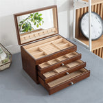 Wooden Jewellery Box With Glass Lid Light wood nz