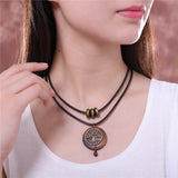 Wooden tree of life necklace nz