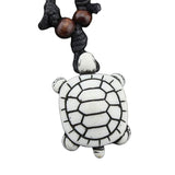 Wooden turtle necklace White nz