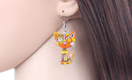 Yellow cat mosaic earrings nz