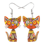 Yellow cat mosaic earrings nz