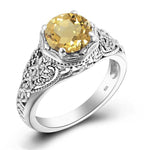 Yellow Citrine Pearl Ring nz