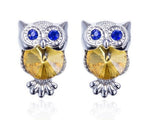 Yellow crystal owl earrings nz
