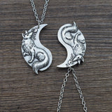 Yin Yang Fox Necklace 2 pieces nz