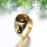 Yin Yang Tiger Eye Ring nz