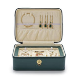 Zip-Up Leather Jewellery Case Green nz